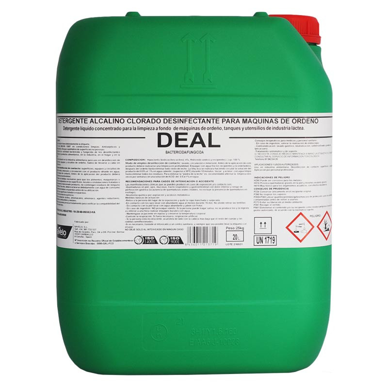 DEAL milking circuits bactericidal fungicide disinfectant